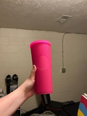 Starbucks Bright Pink Textured Studded Tumbler